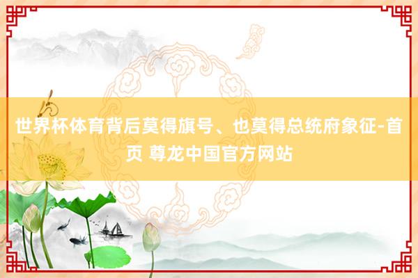 世界杯体育背后莫得旗号、也莫得总统府象征-首页 尊龙中国官方网站