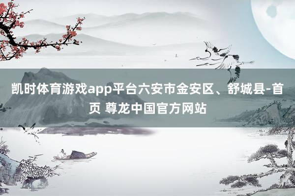 凯时体育游戏app平台六安市金安区、舒城县-首页 尊龙中国官方网站