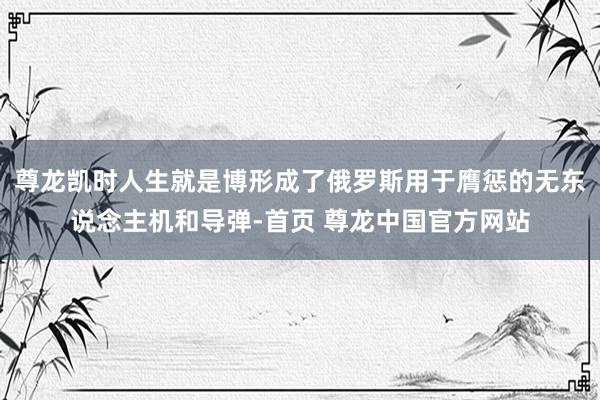 尊龙凯时人生就是博形成了俄罗斯用于膺惩的无东说念主机和导弹-首页 尊龙中国官方网站