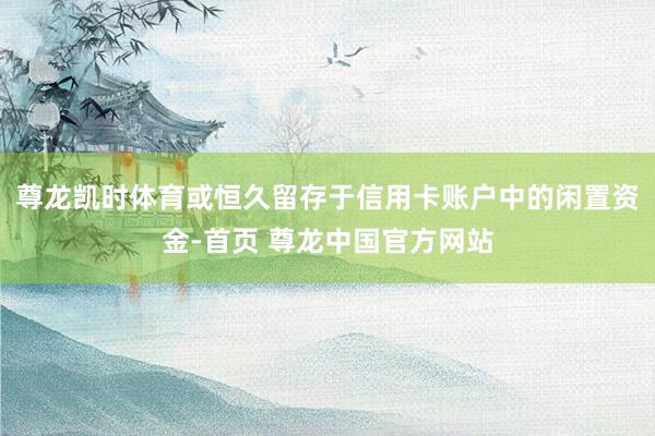 尊龙凯时体育或恒久留存于信用卡账户中的闲置资金-首页 尊龙中国官方网站