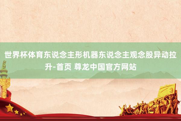 世界杯体育东说念主形机器东说念主观念股异动拉升-首页 尊龙中国官方网站