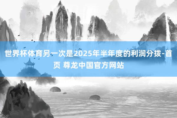 世界杯体育另一次是2025年半年度的利润分拨-首页 尊龙中国官方网站