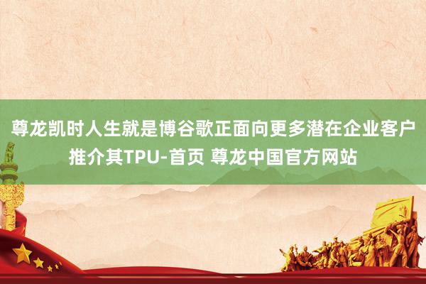 尊龙凯时人生就是博　　谷歌正面向更多潜在企业客户推介其TPU-首页 尊龙中国官方网站