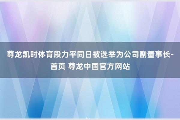 尊龙凯时体育段力平同日被选举为公司副董事长-首页 尊龙中国官方网站