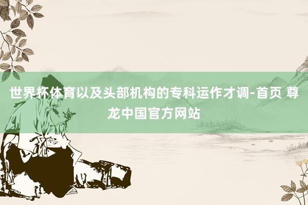 世界杯体育以及头部机构的专科运作才调-首页 尊龙中国官方网站